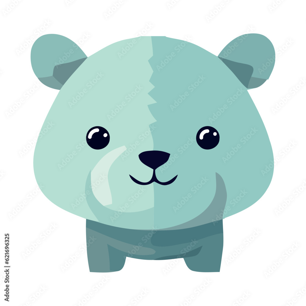 Naklejka premium Cheerful bear mascot standing on blue background