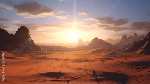 Detailed Desert Landscape Boasts Insane Details. Incredible desert landscape with stunning colors