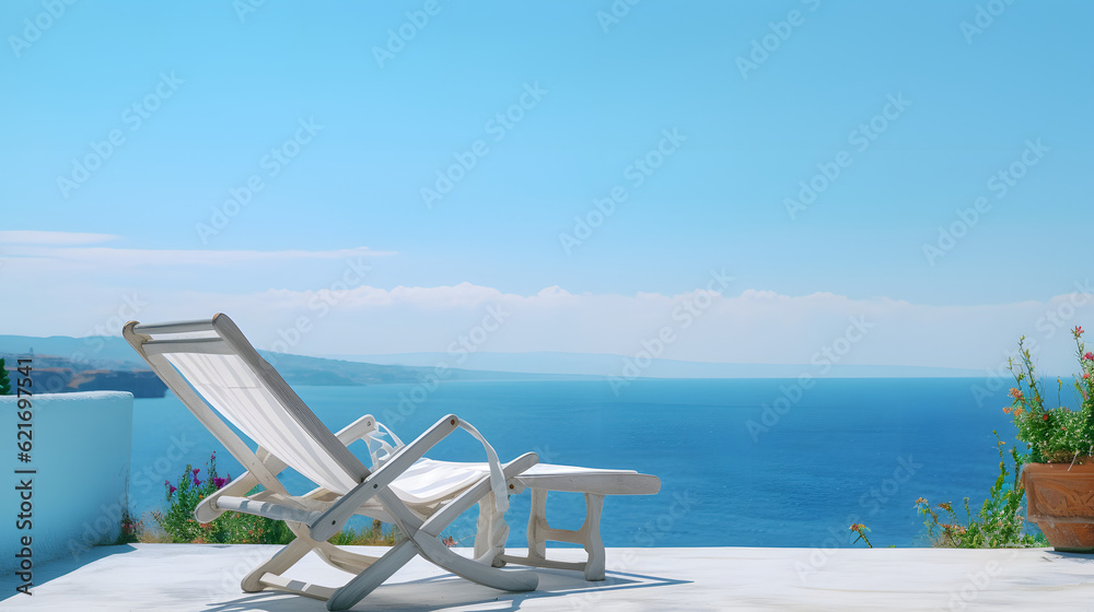 Fototapeta premium chairs on a beach