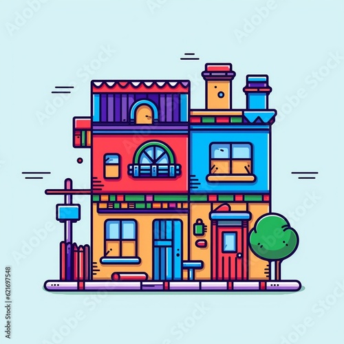 icon design illustration of building with books