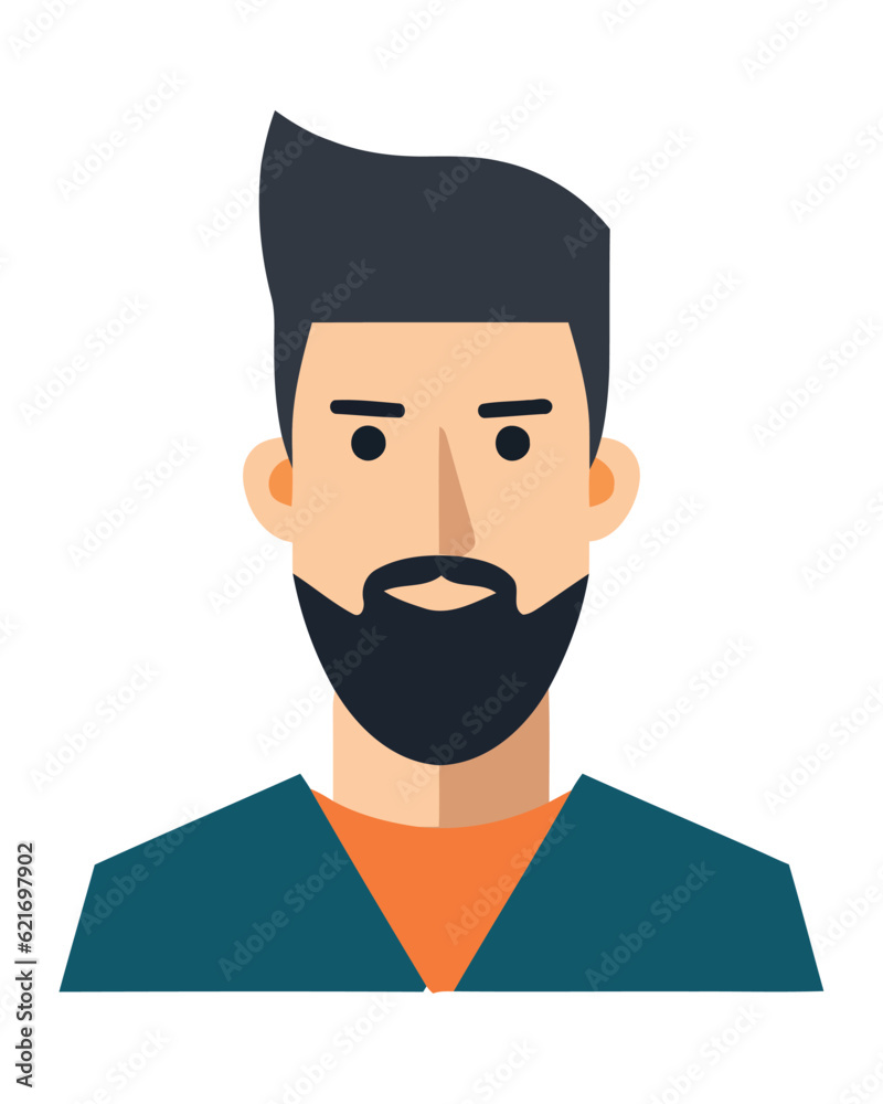Handsome man avatar with beard