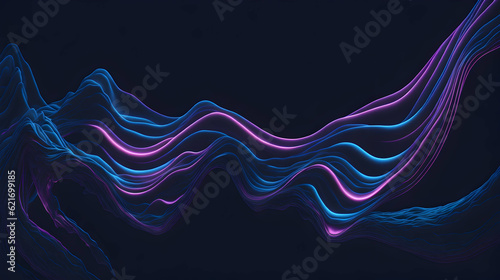 holographic wave neon deep purple, abstract blue background © Shrimpers Design