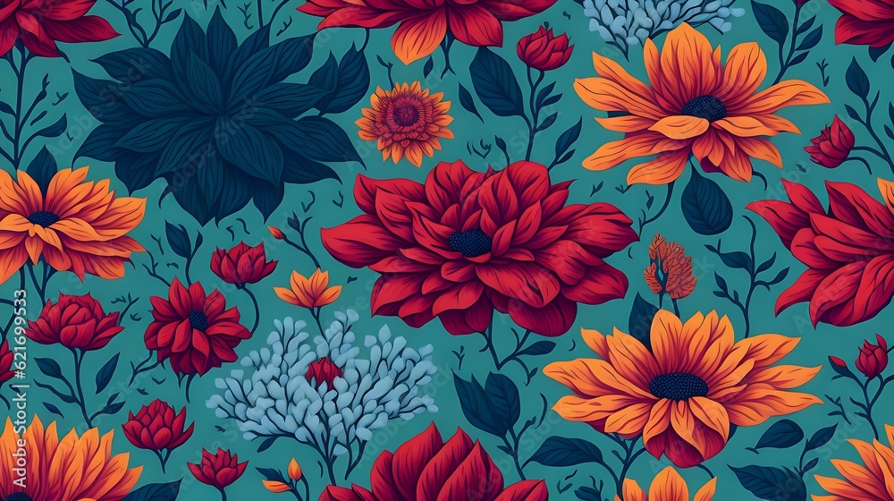 seamless pattern with flowers, Vector Plower Pattern seamless pattern with flowers, Vector Plower Pattern
