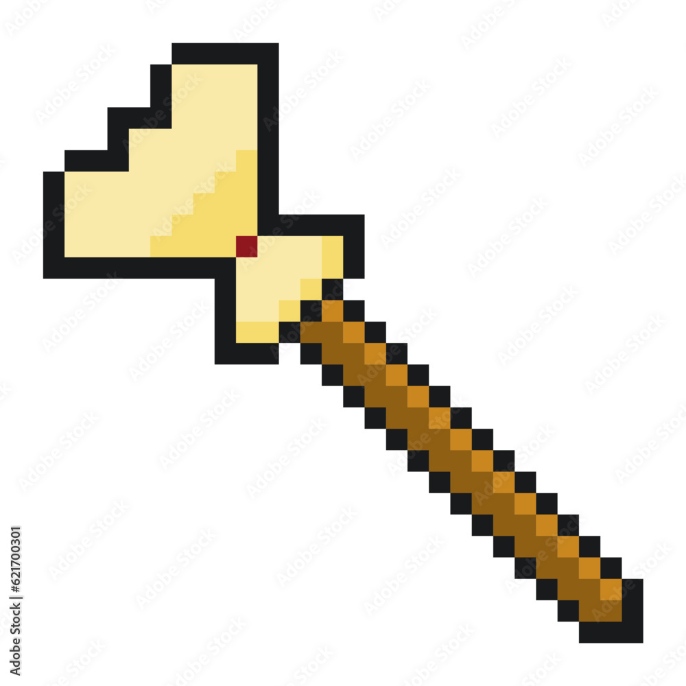 Traditional Style Brushing Broom, Pixel Art Style, Isolated Traditional Style Brushing Broom, Pixel Art Style, Isolated