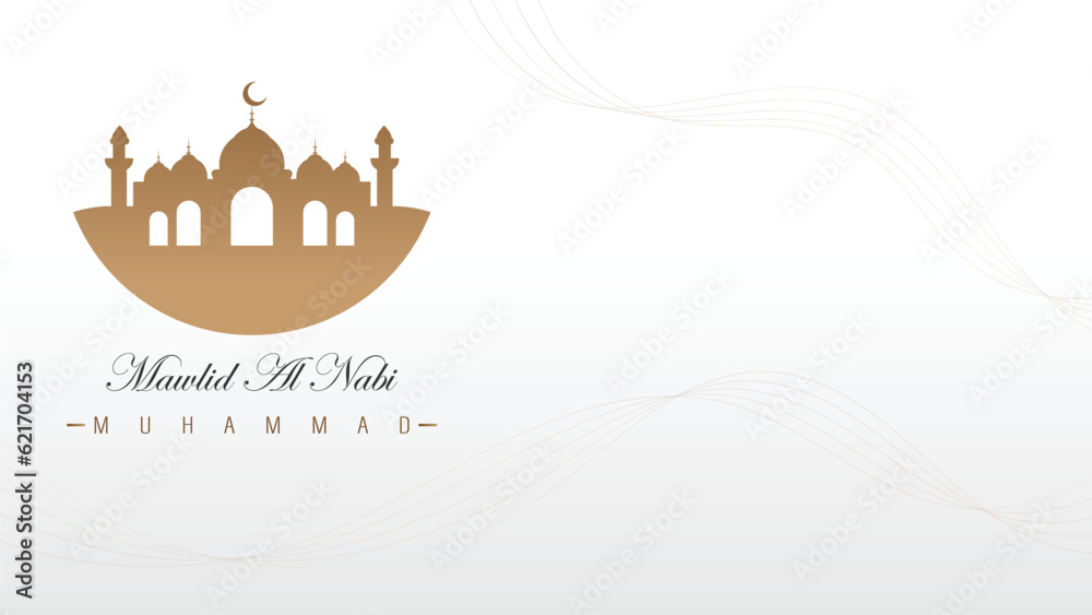 modern minimalist postal banner template design for the celebration of the birthday of the prophet muhammad SAW modern minimalist postal banner template design for the celebration of the birthday of the prophet muhammad SAW