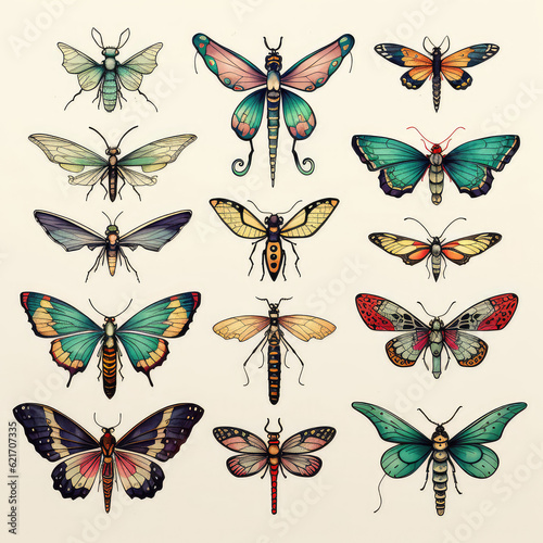 Tattoo painted insects © Veniamin Kraskov