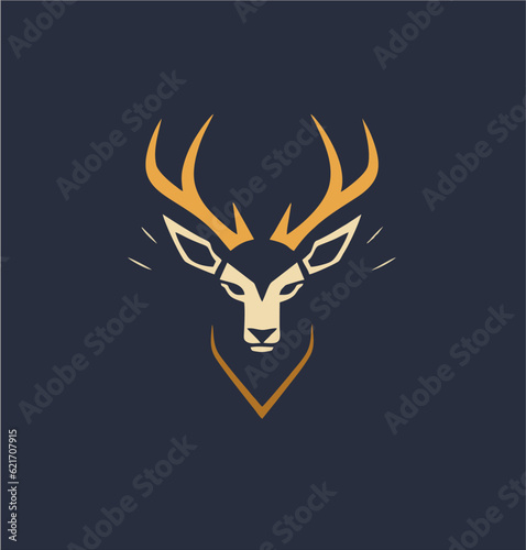 Deer mascot logo vector design for badge, emblem or printing © mohammad