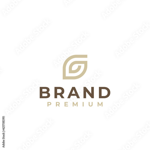 letter g leaf luxury beauty logo