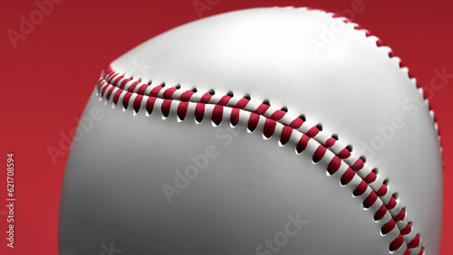 A base ball set against a colored background.