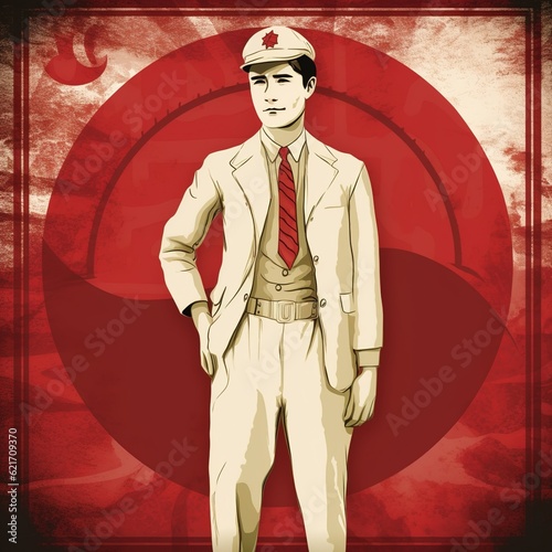 May 19th Turkish Commemoration of Ataturk Youth and Sports Day.illustration