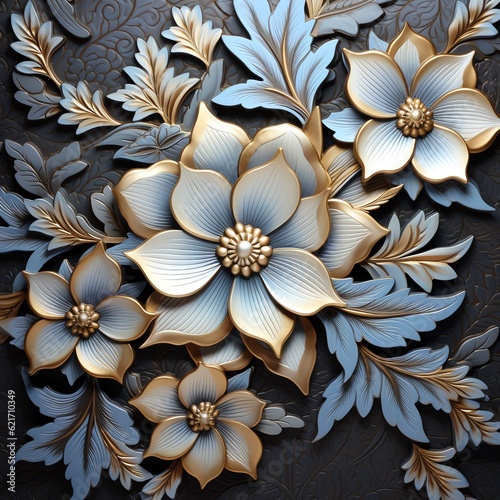 3D Intricate Flower Sublimation Tile Seamless