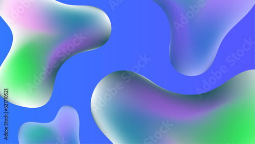 Fluid gradient background vector. Cute and minimal style posters with colorful, vibrant organic shapes and liquid color. Modern wallpaper design for social media, idol poster, banner, flyer.