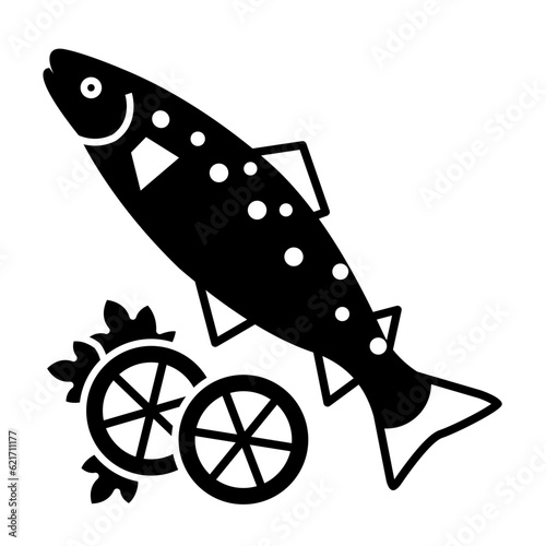 Trout glyph icon vector image.