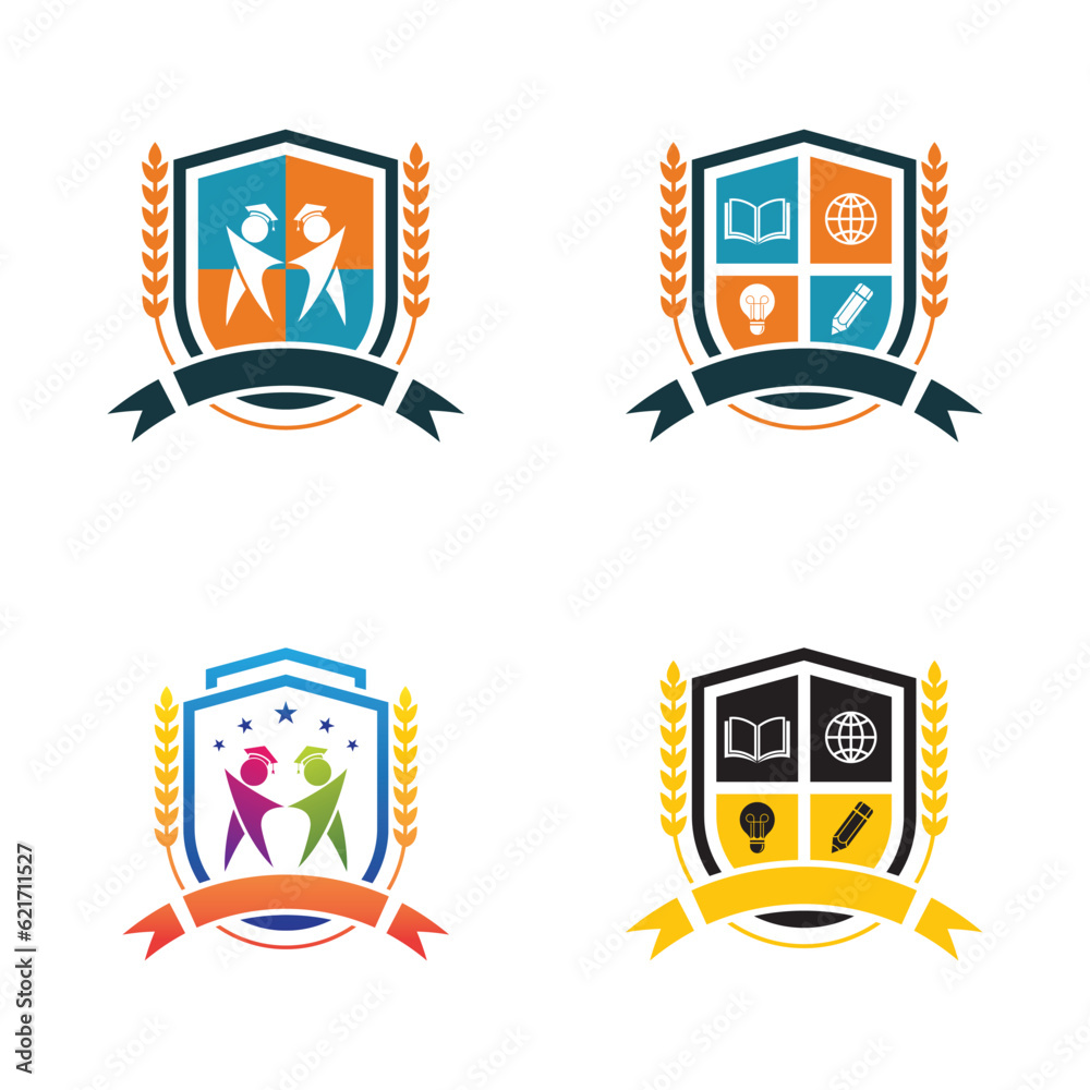 Education logo template vector icon set
