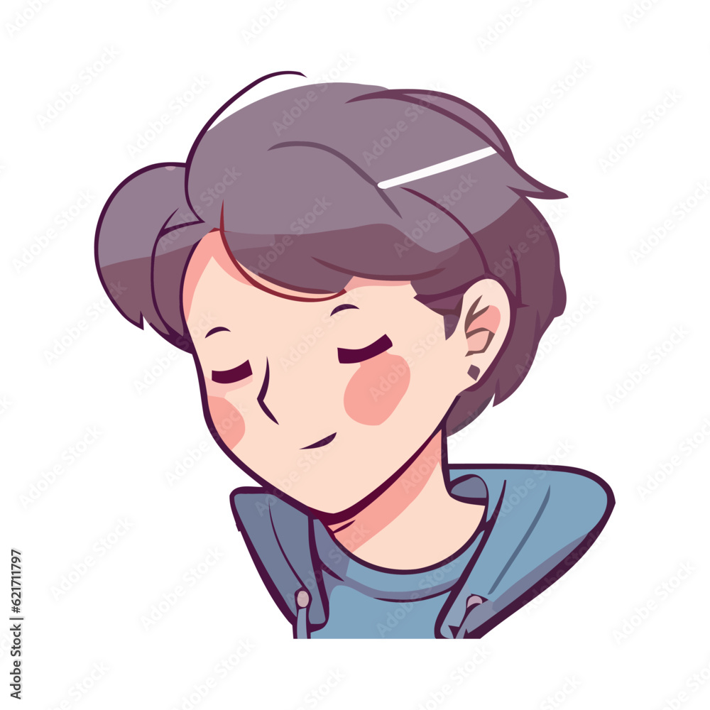 Cheerful boy smiling, childhood joy in illustration