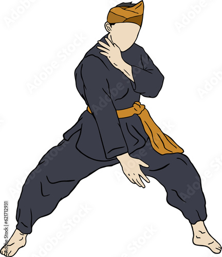 illustration of pencak silat fighter vector