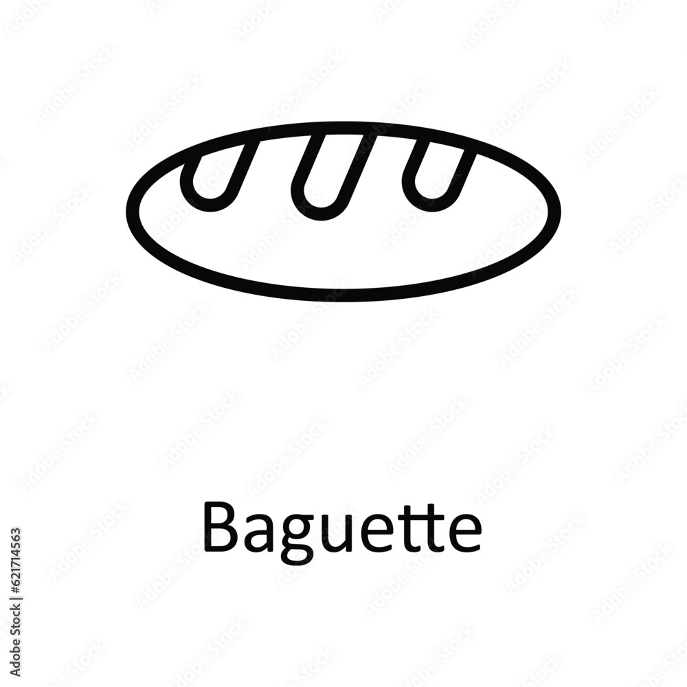 Baguette Vector outline Icon Design illustration. Food and Drinks Symbol on White background EPS 10 File Baguette Vector outline Icon Design illustration. Food and Drinks Symbol on White background EPS 10 File