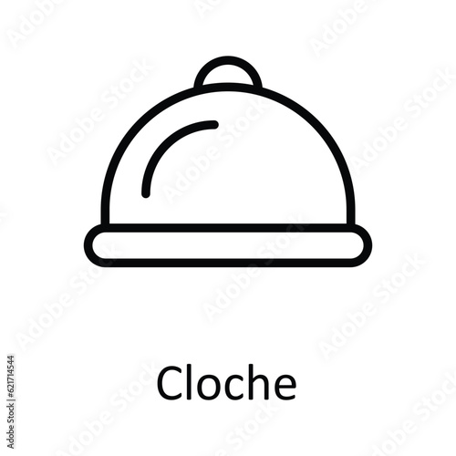 Cloche Vector outline Icon Design illustration. Food and Drinks Symbol on White background EPS 10 File 