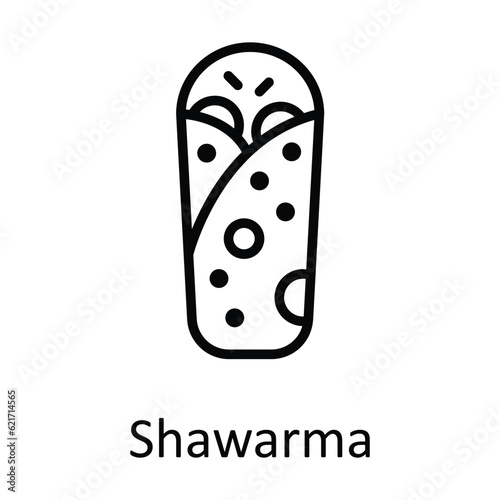 Shawarma Vector outline Icon Design illustration. Food and Drinks Symbol on White background EPS 10 File 