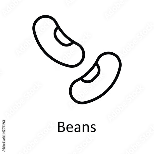 Beans Vector outline Icon Design illustration. Food and Drinks Symbol on White background EPS 10 File 
