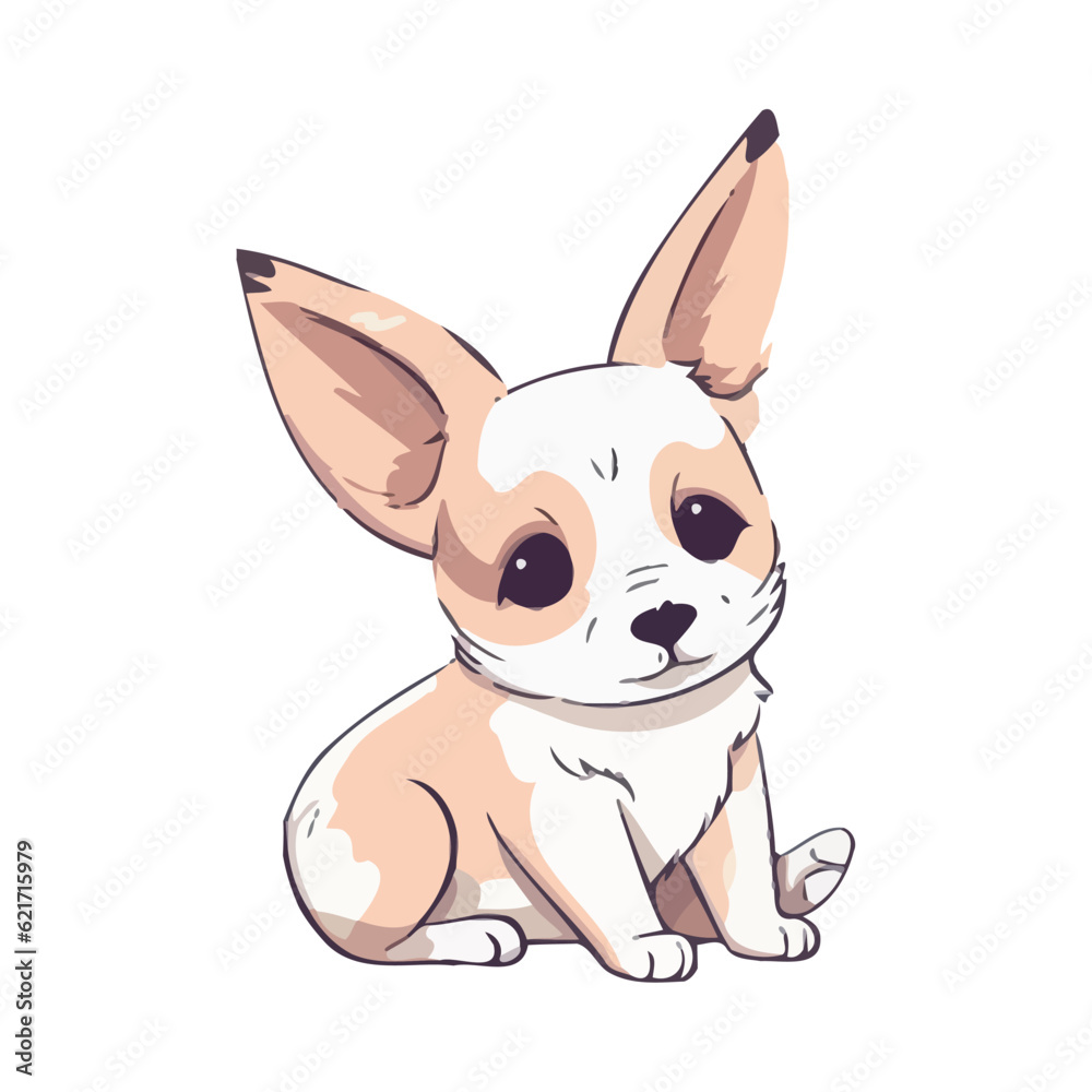 Cute cartoon puppy sitting Cute cartoon puppy sitting
