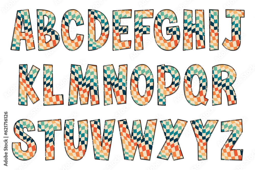 Fototapeta premium Adorable Handcrafted Good Vibes Font Set