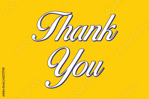 Thank you banner design on a yellow background