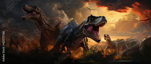 Das Erbe der Urzeit: Ein atemberaubender Dinosaurier in der Wildnis photo