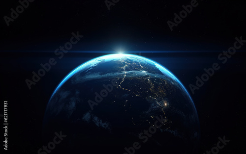 The Earth in the Cosmic Sky,created with generative ai tecnology.