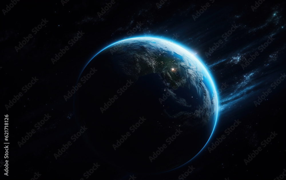 The Earth in the Cosmic Sky,created with generative ai tecnology. The Earth in the Cosmic Sky,created with generative ai tecnology.
