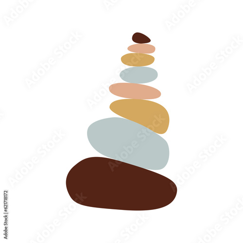 Stones pebbles balancing vector illustration.