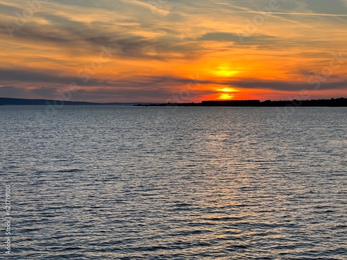 Sunset over the Adriatic Sea and the Velebit Canal, Croatia (Zalazak sunca nad jadranskim morem i velebitskim kanalom, Hrvatska)
