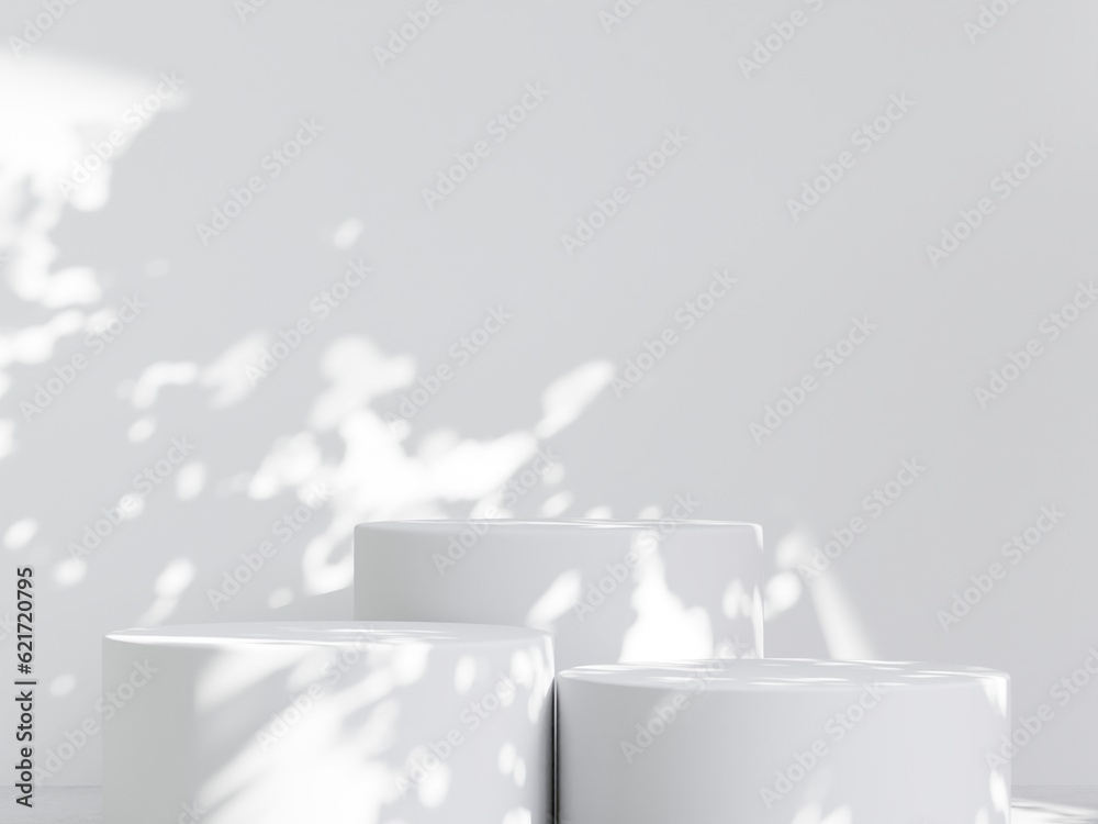 white round podium and beautiful sun light and shadow on beige wall for luxury beauty, organic, health, cosmetic, jewelry fashion product display background.. white round podium and beautiful sun light and shadow on beige wall for luxury beauty, organic, health, cosmetic, jewelry fashion product display background..