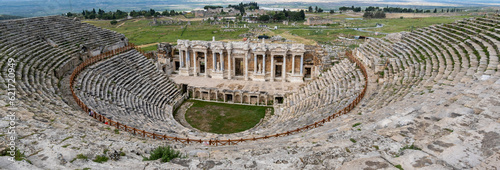 Amphitheater at ancient city of Hierapolis, Pamukkale. Turkey