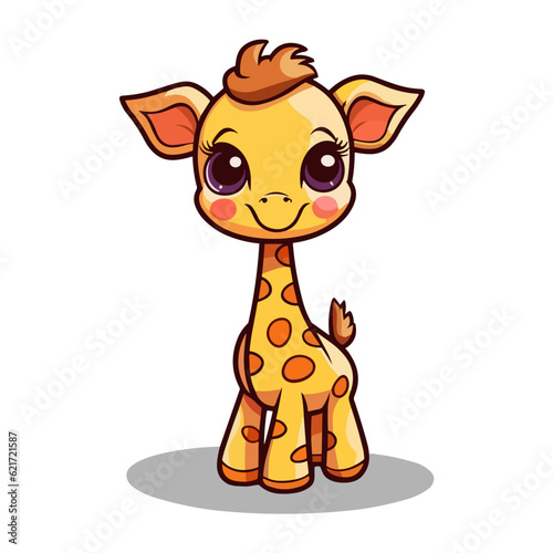 Adorable Giraffe Cartoon Vector Illustration for Children's T-Shirts, Books, and More - Captivating Wildlife Design for Sublimation Printing and Nursery Decor