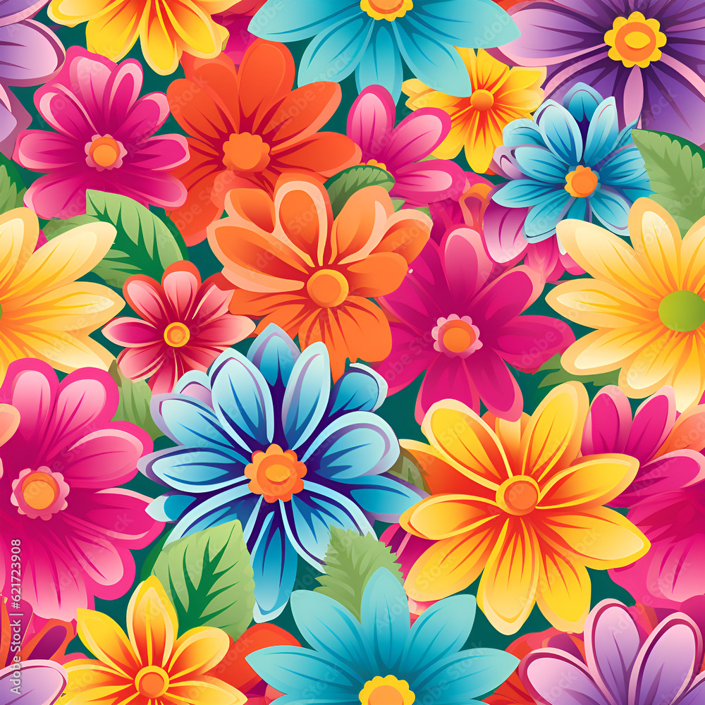 seamless pattern with flowers,design,yellow,vector,Ai generated seamless pattern with flowers,design,yellow,vector,Ai generated