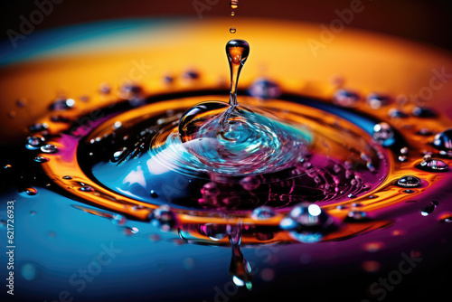 Water Drop Splash Close-Up Abstract Background