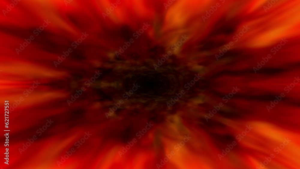 Red Foggy Nebula Space Tunnel Movement