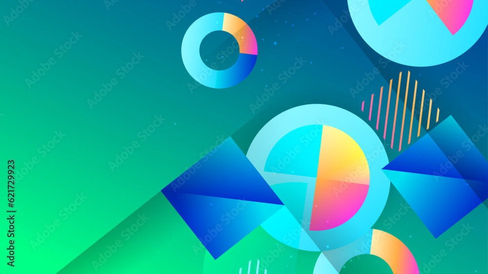 Abstract colorful Memphis flat geometric shapes background. Abstract colorful Memphis flat geometric shapes background.