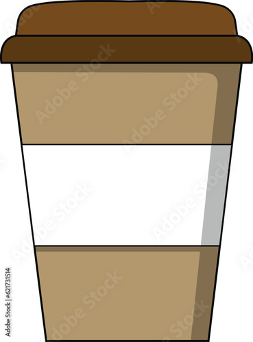 Vector illustration of a coffee cup isolated on white background.