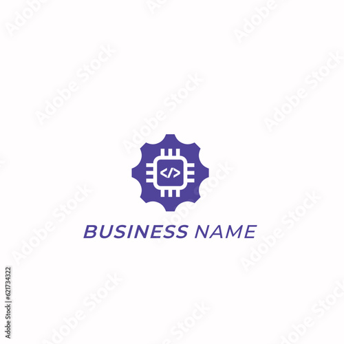 design logo combine coding and gear setting