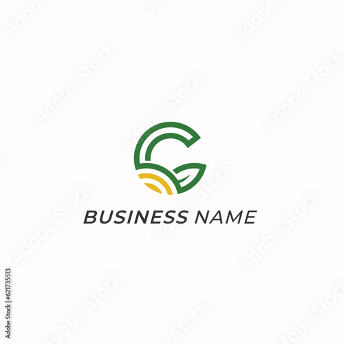 design logo agriculture and letter G