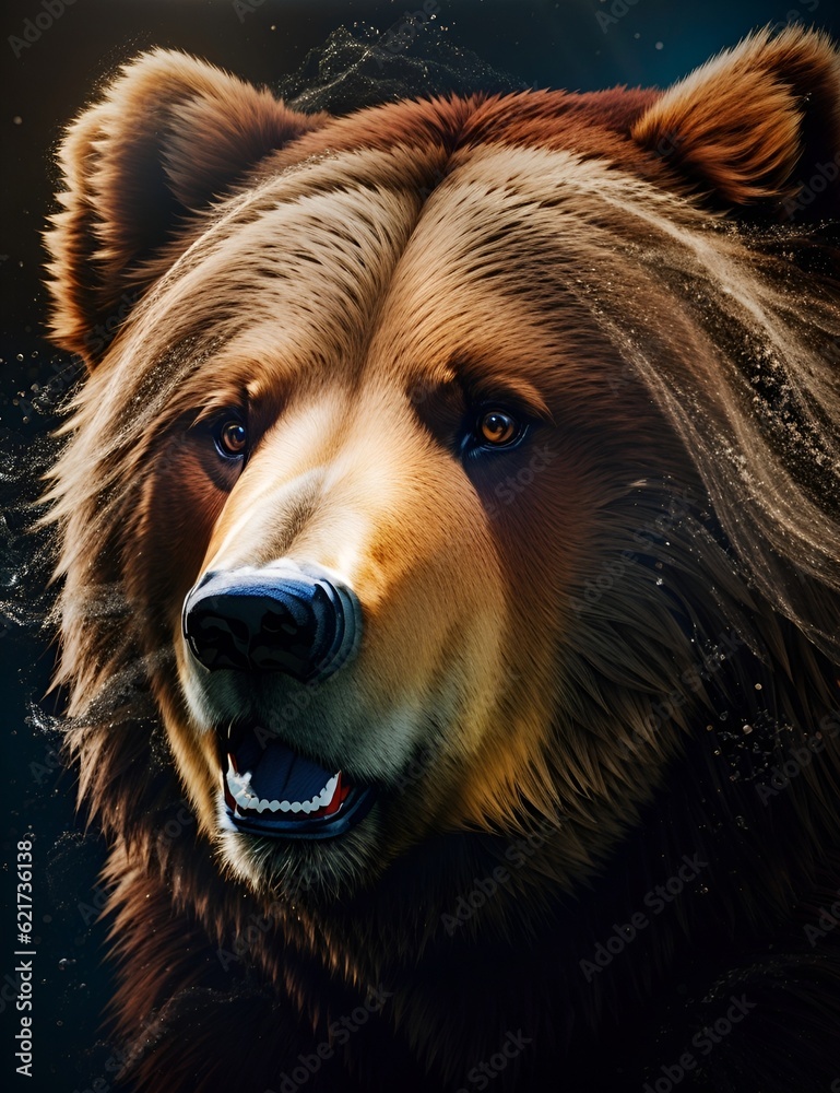Fototapeta premium portrait of a bear, AI generated