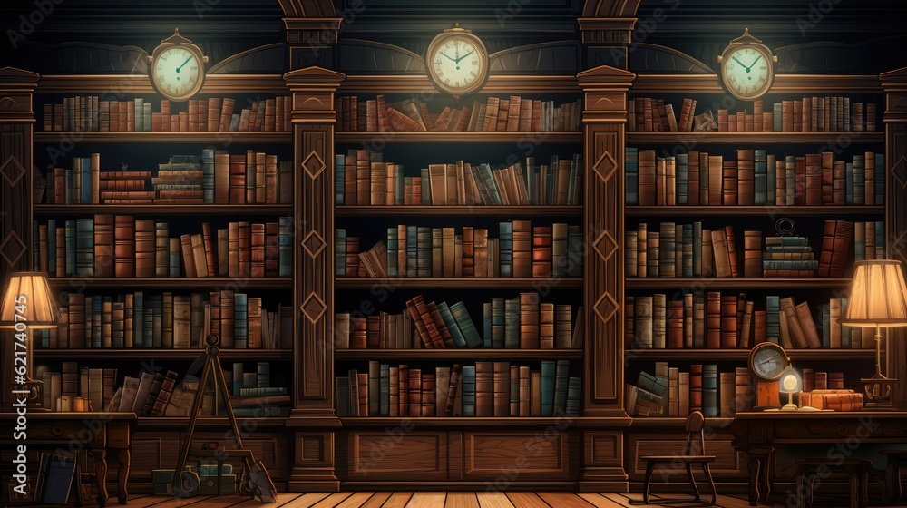nostalgic library background to commemorate Back to School nostalgic library background to commemorate Back to School