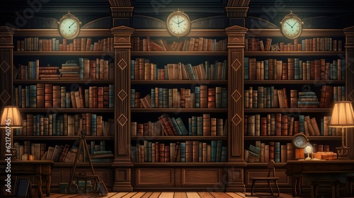 nostalgic library background to commemorate Back to School