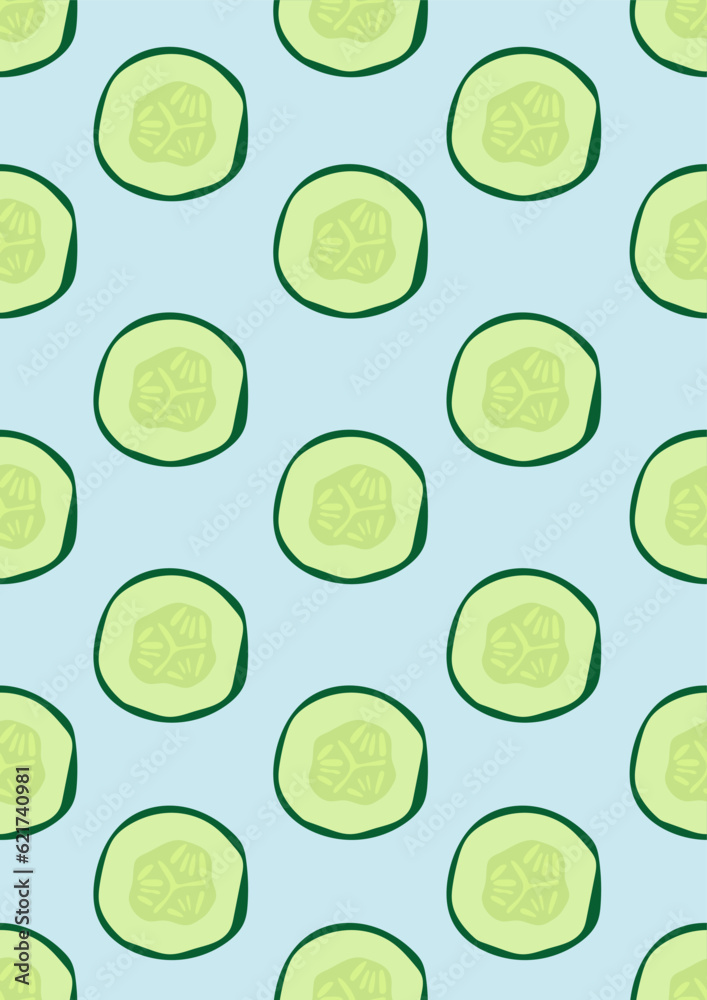 Seamless pattern with cucumber .Eps 10 vector.
