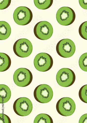 Seamless pattern with Kiwi fruit.Eps 10 vector.