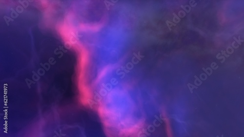 Cosmic background with a blue purple nebula and stars