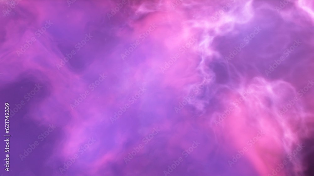 Cosmic background with a blue purple nebula and stars