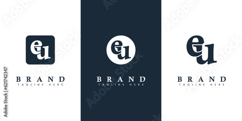 Modern and simple Lowercase EU Letter Logo, suitable for business with EU or UE initials.